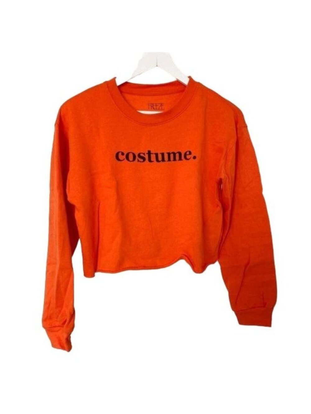 Orange "Costume." Graphic Crop Top Sweatshirt